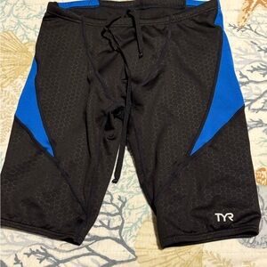 TYR swim jammers swimming swim suit black blue 28